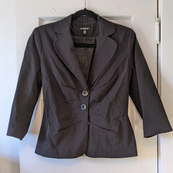 Black 3/4 Length Sleeve Le Chateau Blazer - Picture 1 of 2